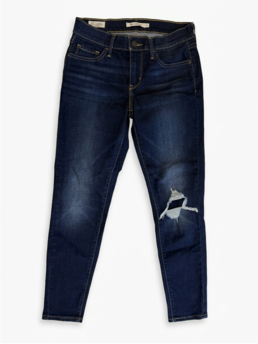 Levi’s Premium 710 Blue Dark Wash Denim Hyperstretch Super Skinny Jeans Size 27